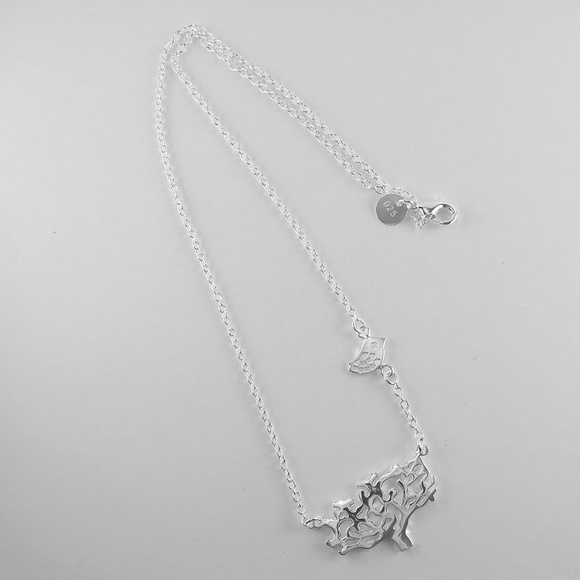 Bird and Tree Silver Chain Necklace - Picture 2 of 2